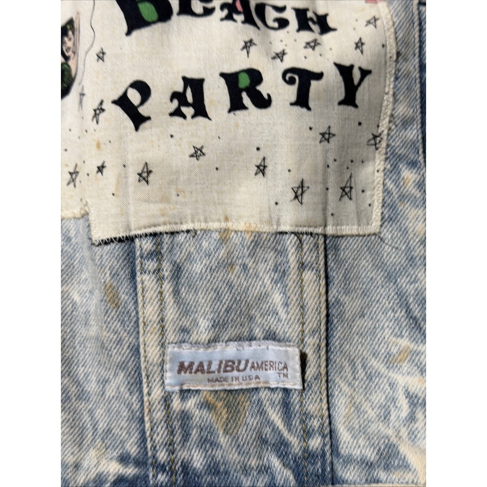 Vintage 80s Malibu USA Acid Wash Denim Jacket Size Medium - Picture 5 of 16